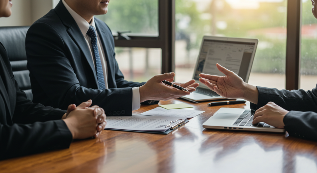 lawyers conversing representing a part of what a lawyer can do for you after a minor car accident